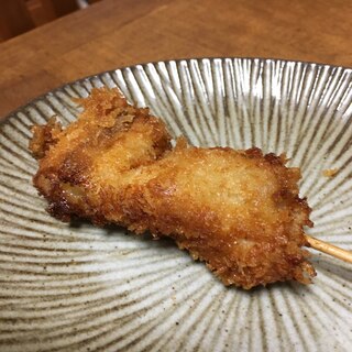 鶏肉と白ネギの串カツ